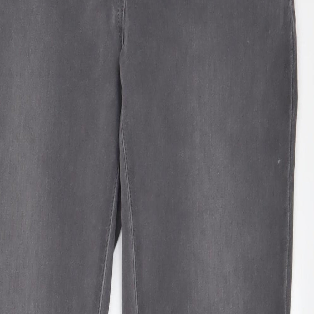 M&Co Womens Grey Cotton Skinny Jeans Size 14 L30 in Regular Zip