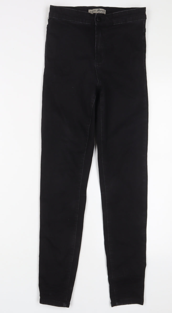 Denim & Co. Womens Black Cotton Skinny Jeans Size 8 L28 in Regular Zip