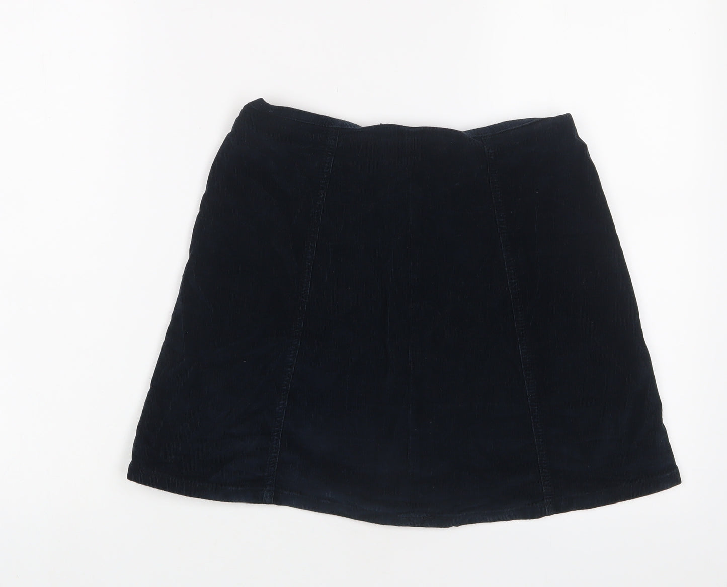 Superdry Womens Blue Cotton A-Line Skirt Size XS Button