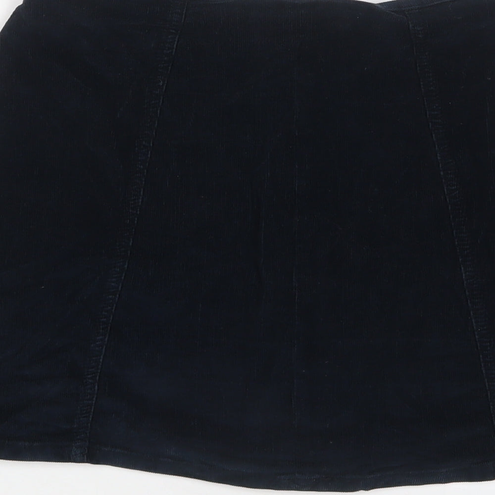 Superdry Womens Blue Cotton A-Line Skirt Size XS Button