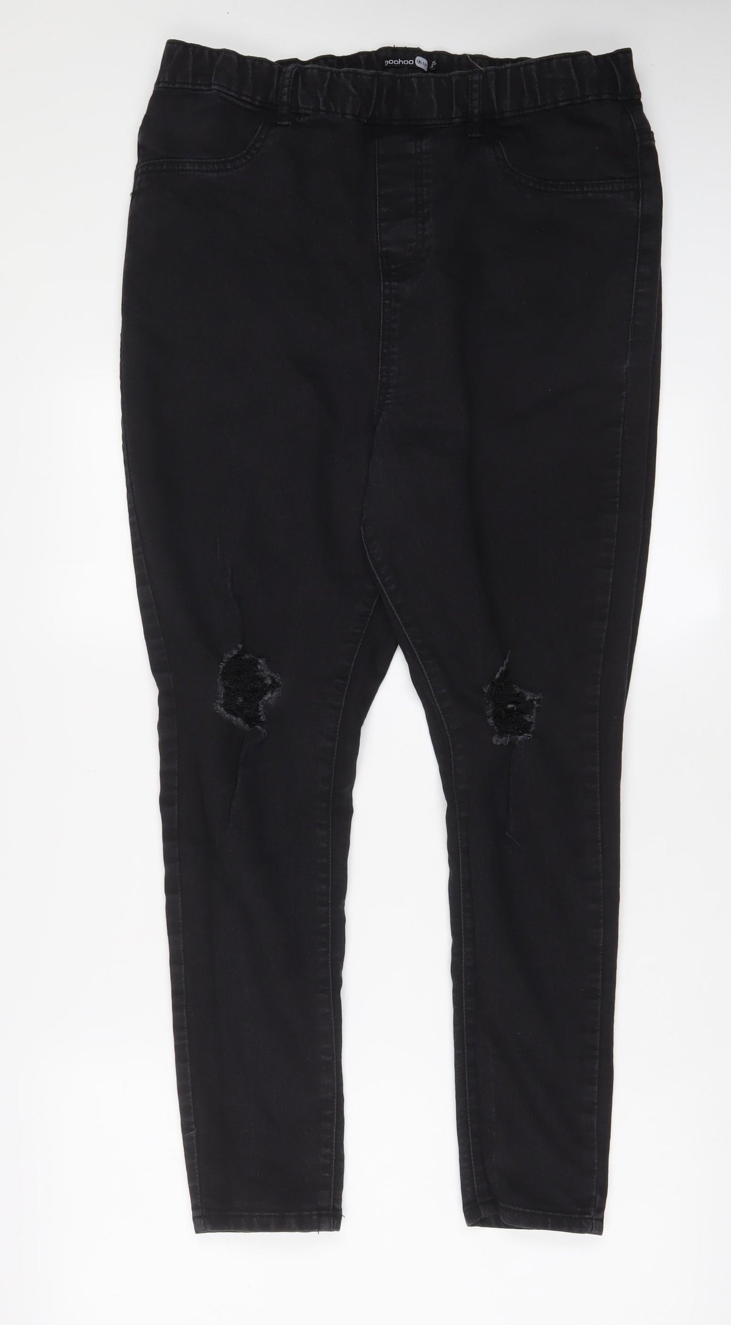 Boohoo Womens Grey Cotton Jegging Jeans Size 18 L29 in Regular