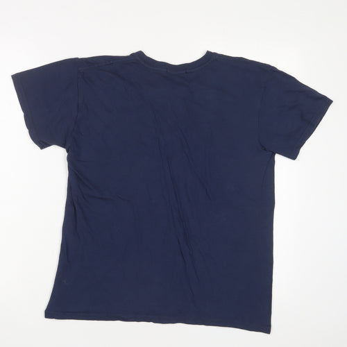 PRETTYLITTLETHING Womens Blue Polyester Basic T-Shirt Size S Crew Neck