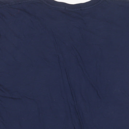 PRETTYLITTLETHING Womens Blue Polyester Basic T-Shirt Size S Crew Neck