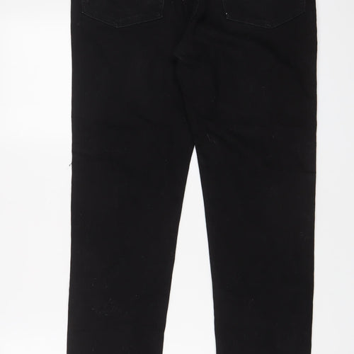 H&M Mens Black Cotton Straight Jeans Size 32 in L32 in Slim Button
