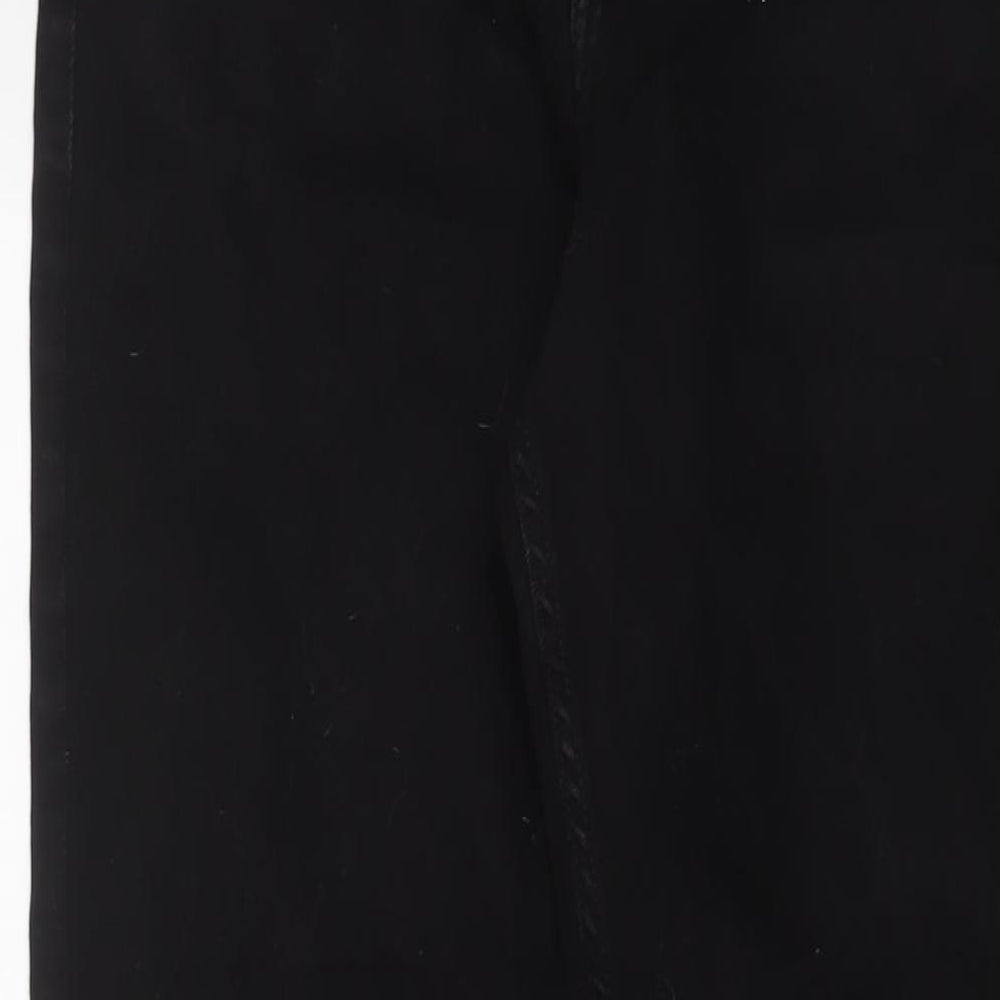 H&M Mens Black Cotton Straight Jeans Size 32 in L32 in Slim Button
