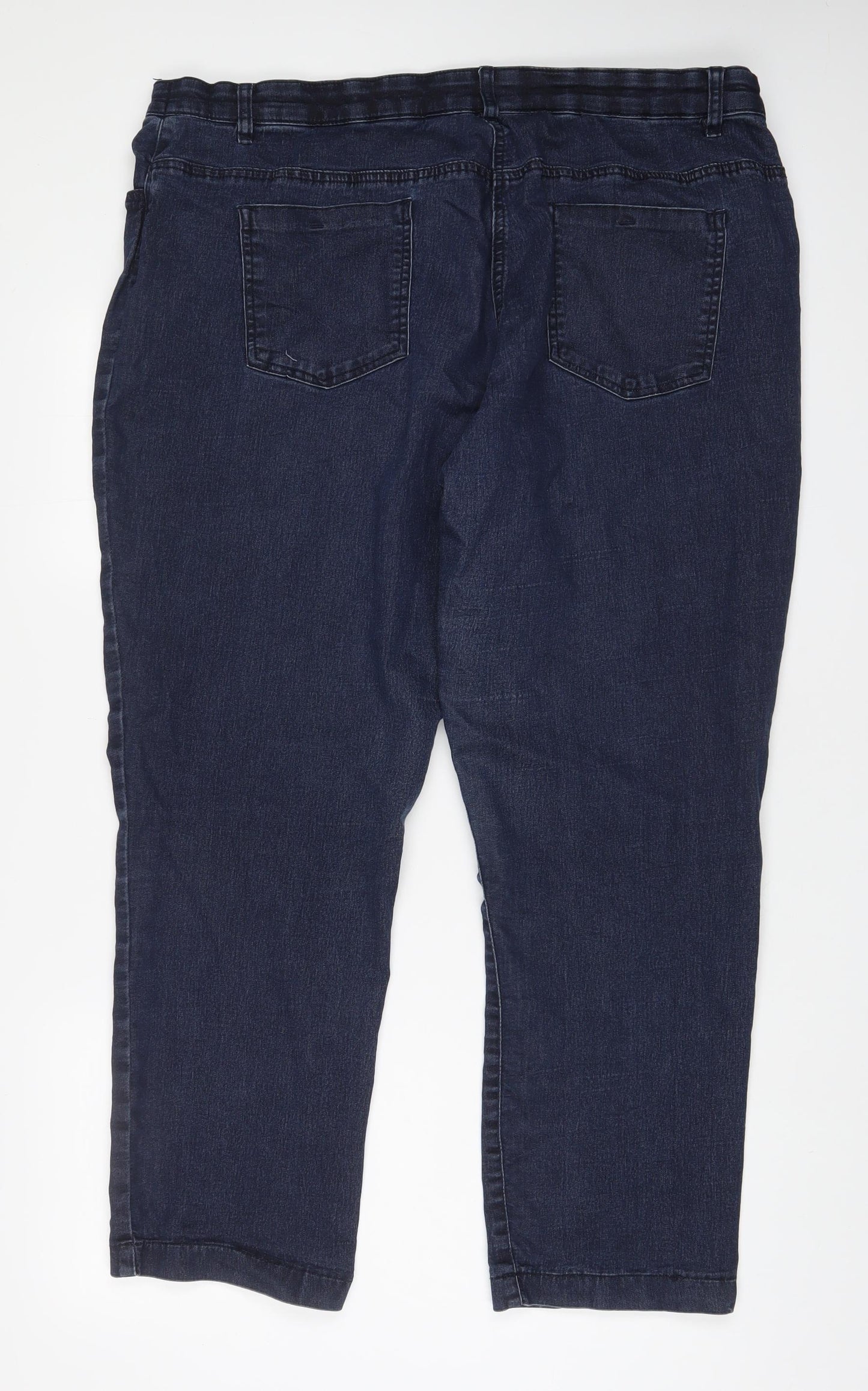 JD Williams Womens Blue Cotton Straight Jeans Size 24 L29 in Regular Zip