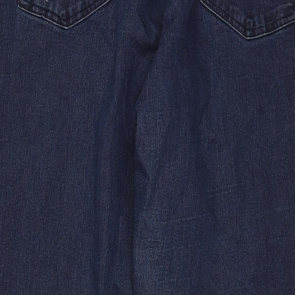JD Williams Womens Blue Cotton Straight Jeans Size 24 L29 in Regular Zip