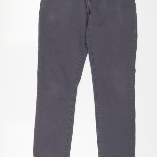 ALTINYILDIZ Mens Grey Cotton Straight Jeans Size 30 in L30 in Regular Zip