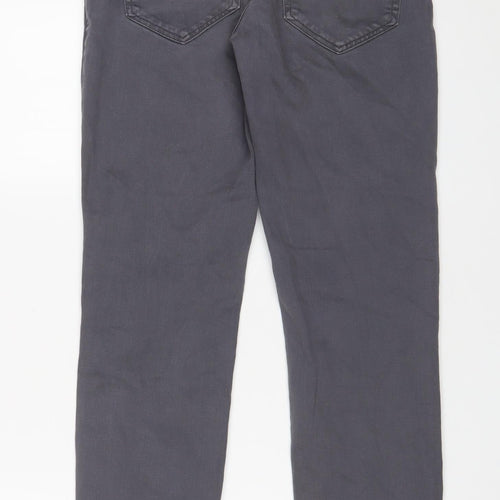 ALTINYILDIZ Mens Grey Cotton Straight Jeans Size 30 in L30 in Regular Zip