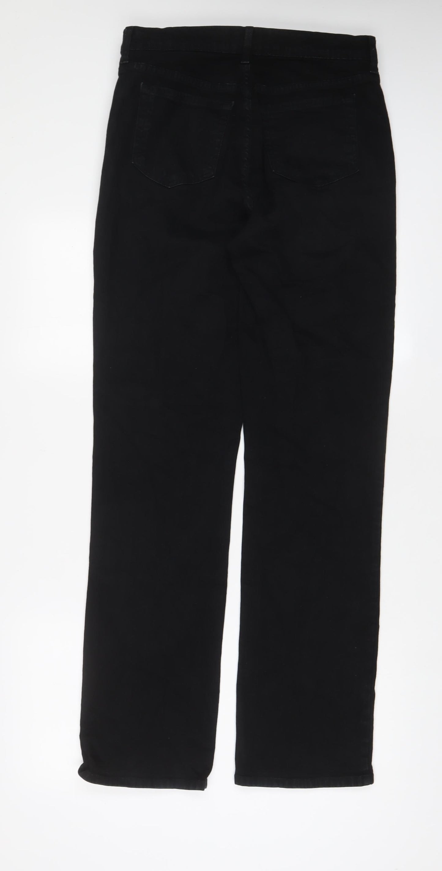 NYDJ Womens Black Cotton Straight Jeans Size 12 L33 in Regular Zip