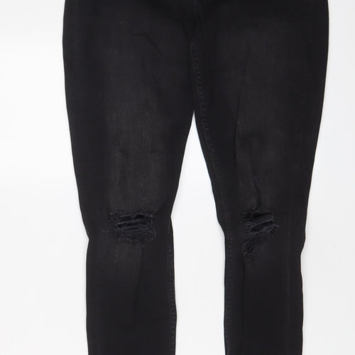 H&M Womens Black Cotton Skinny Jeans Size 10 L30 in Regular Zip