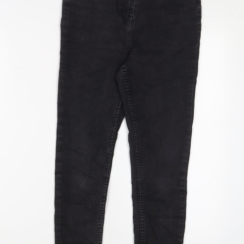Papaya Womens Grey Cotton Skinny Jeans Size 12 L25 in Regular Zip
