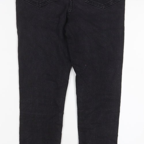 Papaya Womens Grey Cotton Skinny Jeans Size 12 L25 in Regular Zip