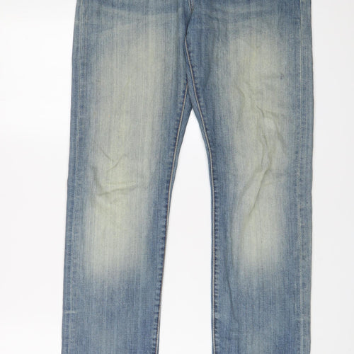 Levi's Mens Blue Cotton Straight Jeans Size 27 in L32 in Regular Button