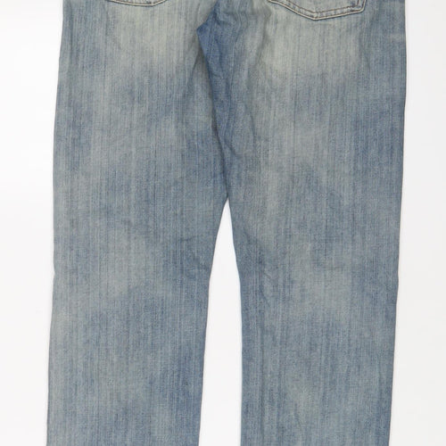 Levi's Mens Blue Cotton Straight Jeans Size 27 in L32 in Regular Button