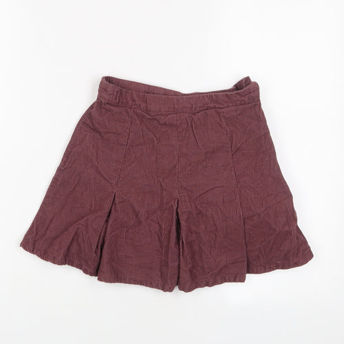 NEXT Girls Pink Cotton A-Line Skirt Size 9 Years Regular Zip - Pleated
