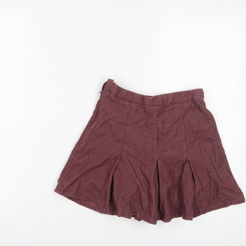 NEXT Girls Pink Cotton A-Line Skirt Size 9 Years Regular Zip - Pleated