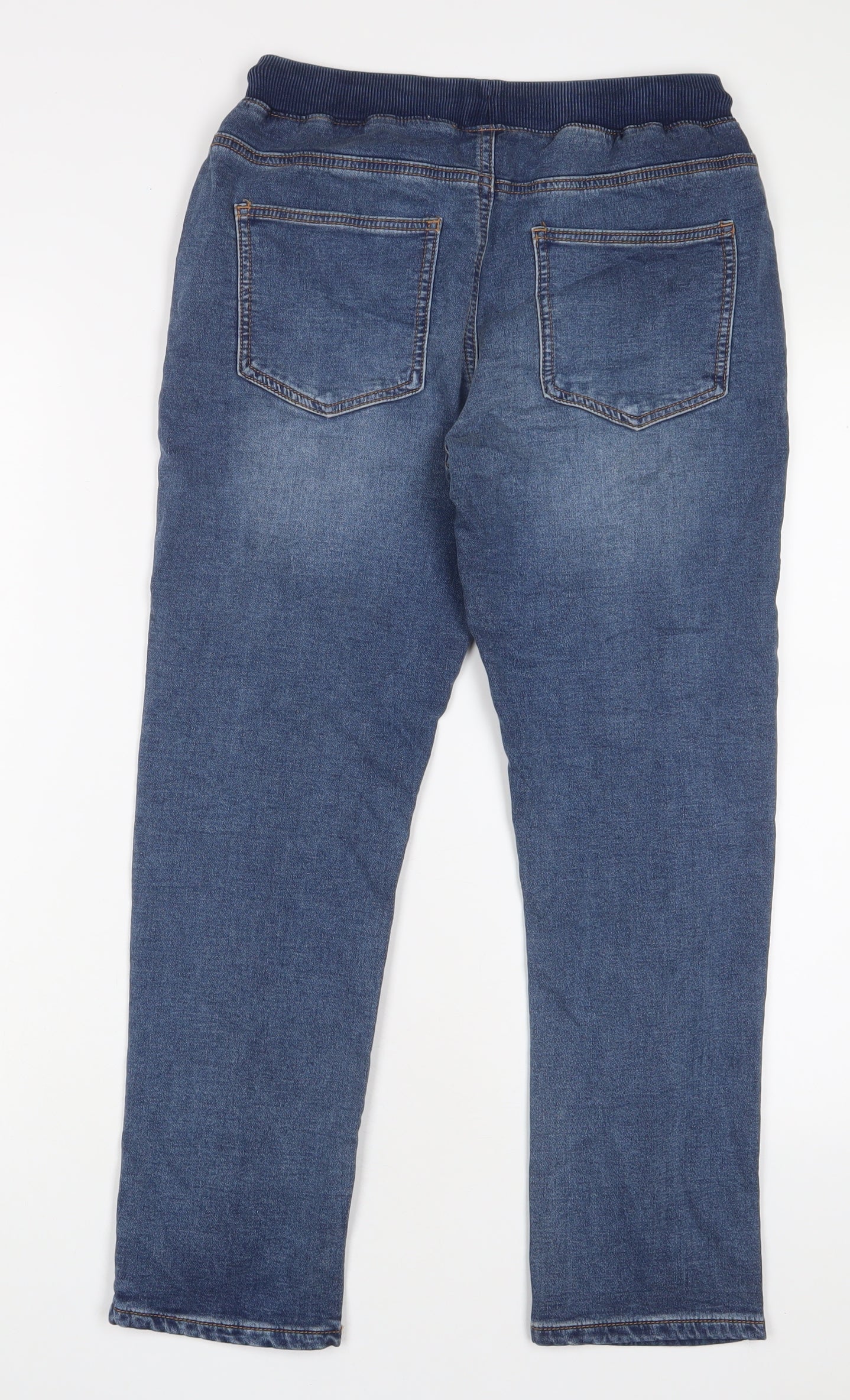NEXT Boys Blue Cotton Straight Jeans Size 10 Years L25 in Regular Drawstring