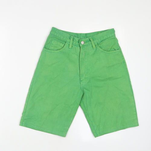 Obsession Womens Green Cotton Bermuda Shorts Size 28 in L9 in Regular Zip