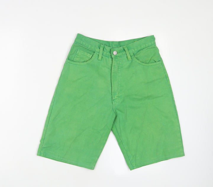 Obsession Womens Green Cotton Bermuda Shorts Size 28 in L9 in Regular Zip