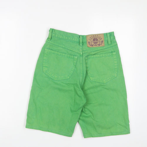 Obsession Womens Green Cotton Bermuda Shorts Size 28 in L9 in Regular Zip
