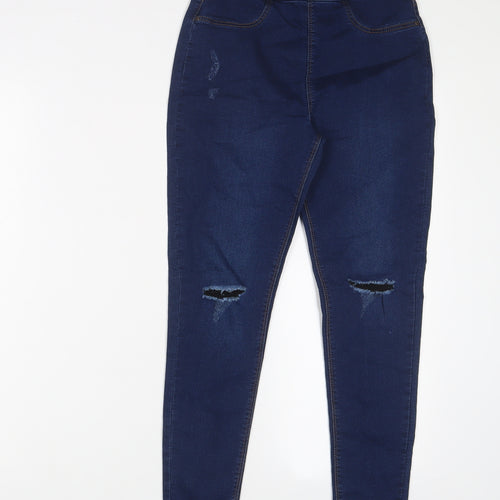 Matalan Girls Blue Cotton Jegging Jeans Size 12 Years L24 in Regular Pullover