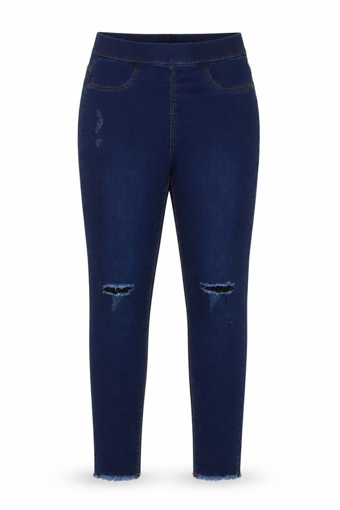 Matalan Girls Blue Cotton Jegging Jeans Size 12 Years L24 in Regular Pullover