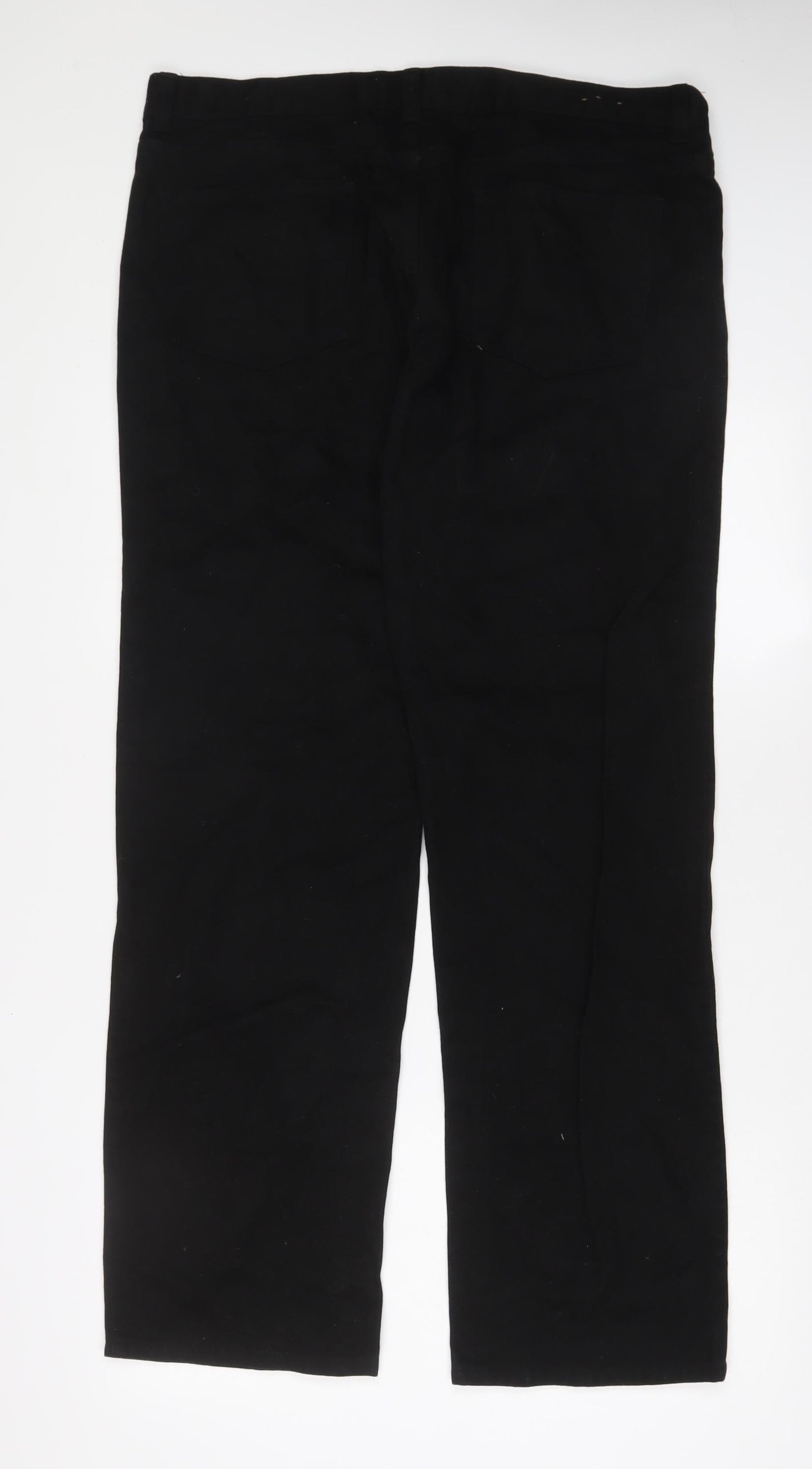 TU Mens Black Cotton Straight Jeans Size 38 in L31 in Regular Zip