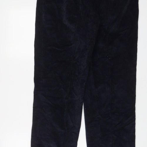 Best Mens Blue Cotton Trousers Size 32 in L34 in Regular Zip - Long Leg