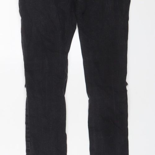 Mennace Mens Black Cotton Skinny Jeans Size 32 in L31 in Regular Zip