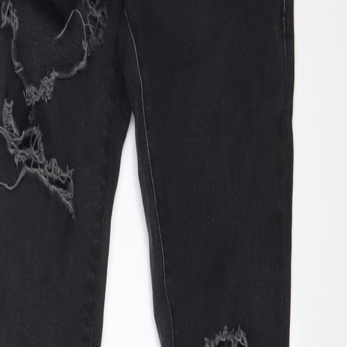 Mennace Mens Black Cotton Skinny Jeans Size 32 in L31 in Regular Zip