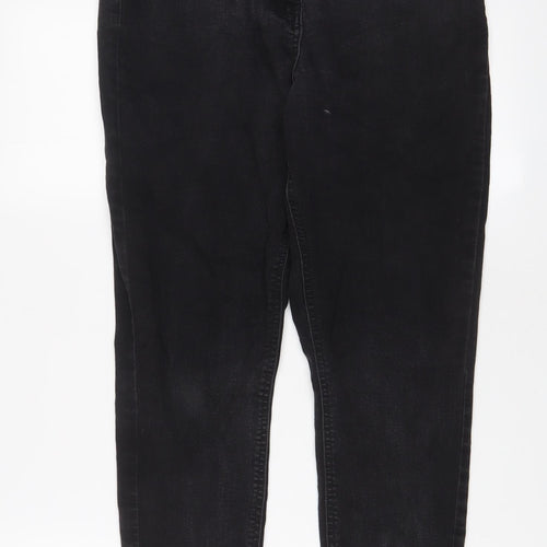 Denim & Co. Womens Grey Cotton Skinny Jeans Size 14 L28 in Regular Zip