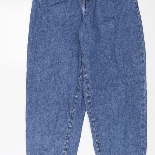 Mango Womens Blue Cotton Tapered Jeans Size 6 L28 in Regular Zip
