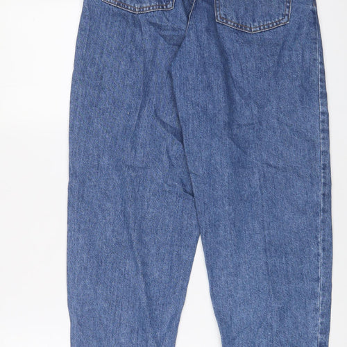 Mango Womens Blue Cotton Tapered Jeans Size 6 L28 in Regular Zip