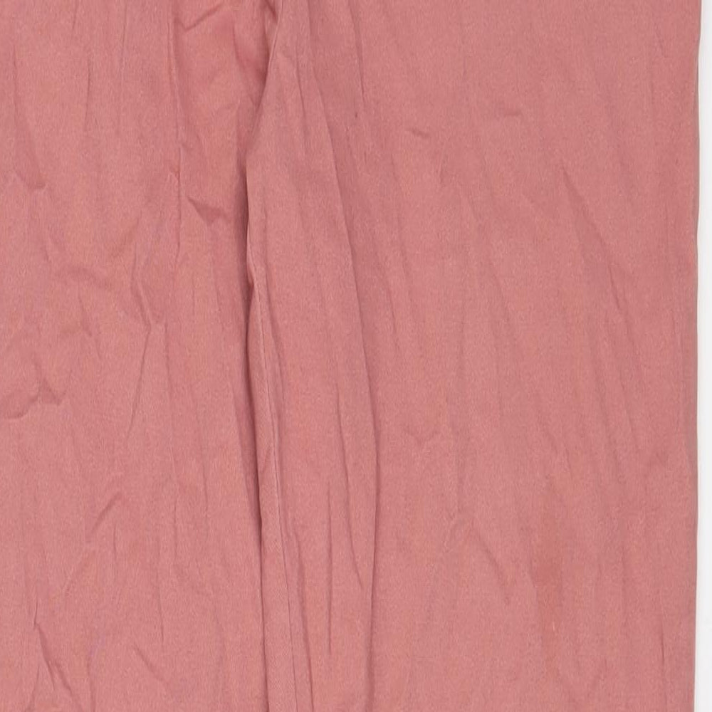 Cotton Traders Womens Pink Cotton Straight Jeans Size 14 L31 in Regular Hook & Eye