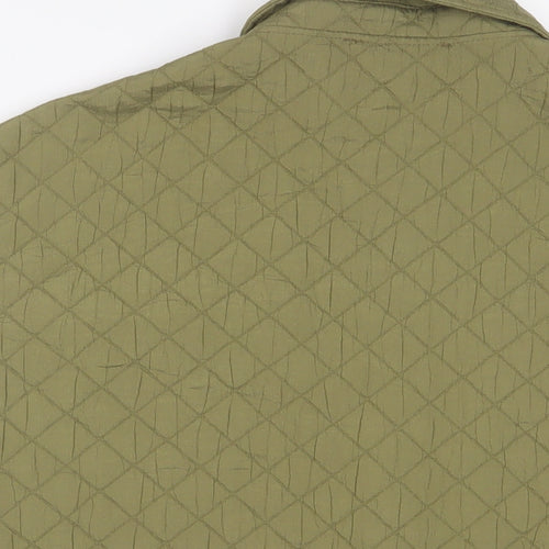 Zara Womens Green Gilet Jacket Size S Snap - Pockets