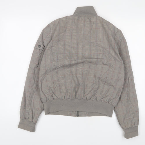 Boxfresh Mens Grey Plaid Jacket Size M Zip - Pockets