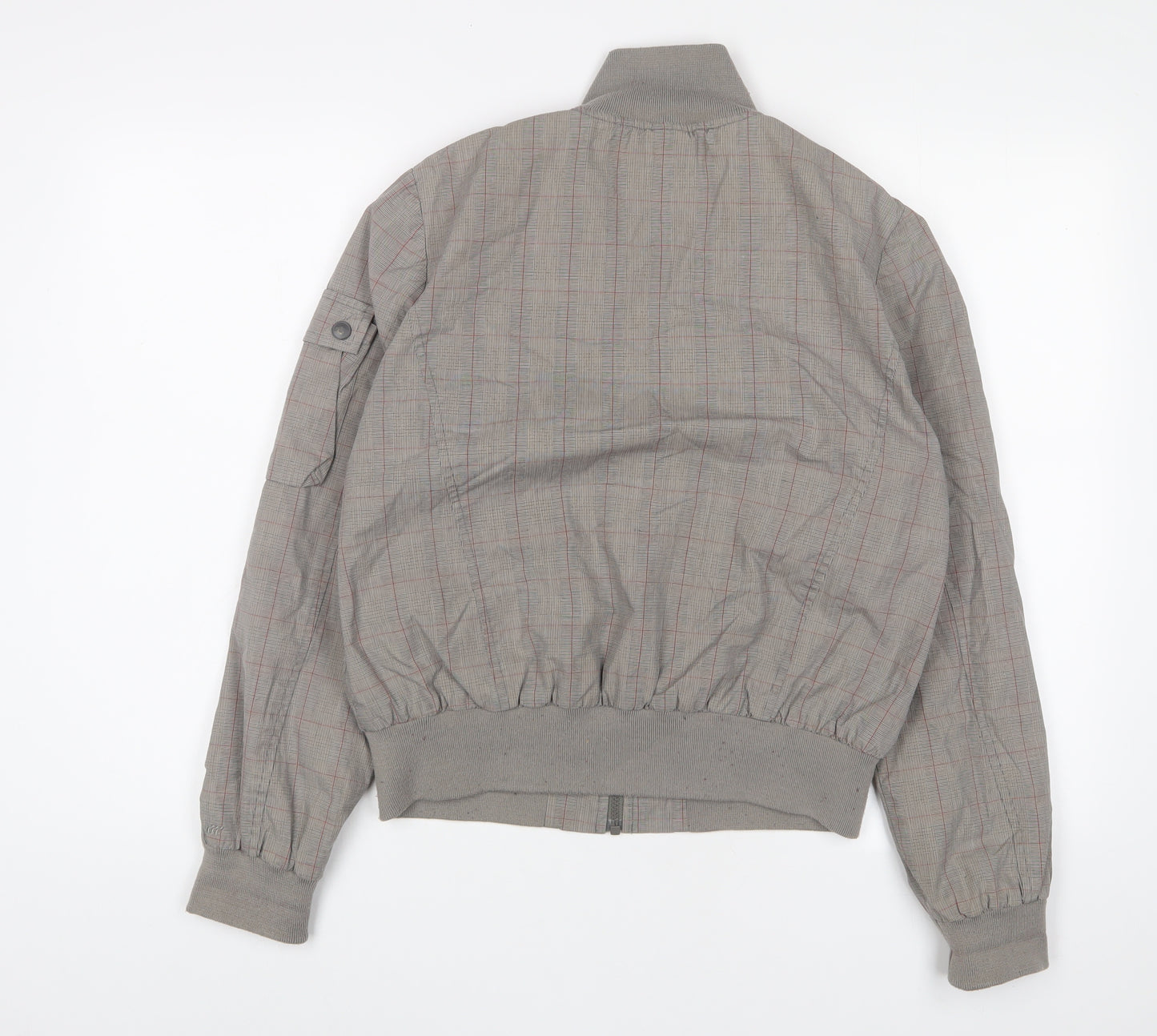 Boxfresh Mens Grey Plaid Jacket Size M Zip - Pockets