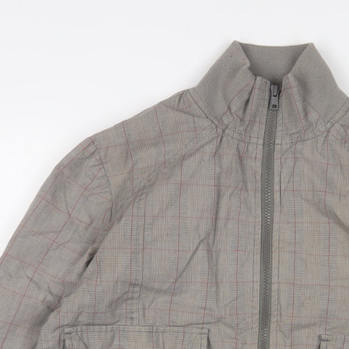 Boxfresh Mens Grey Plaid Jacket Size M Zip - Pockets