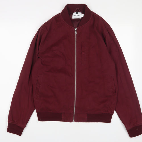 Topman Mens Red Jacket Size M Zip - Pockets