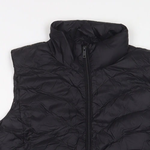 Marks and Spencer Womens Black Gilet Jacket Size 12 Zip - Zip Pockets