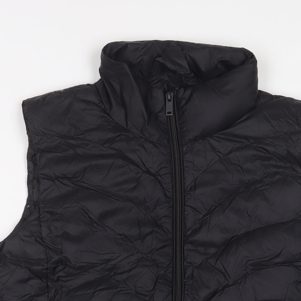 Marks and Spencer Womens Black Gilet Jacket Size 12 Zip - Zip Pockets