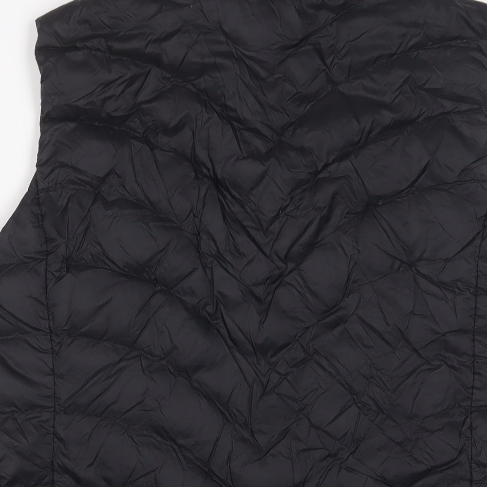 Marks and Spencer Womens Black Gilet Jacket Size 12 Zip - Zip Pockets
