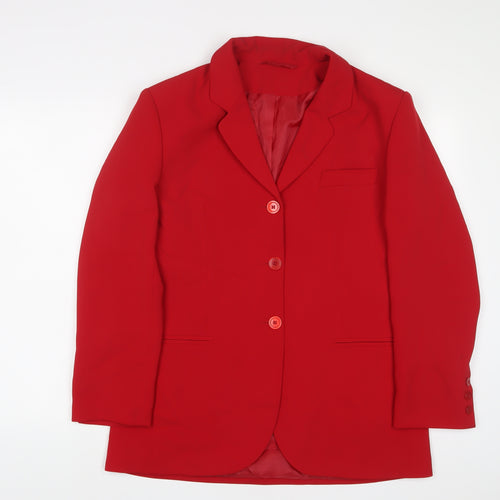 C&A Womens Red Jacket Blazer Size 14 Button