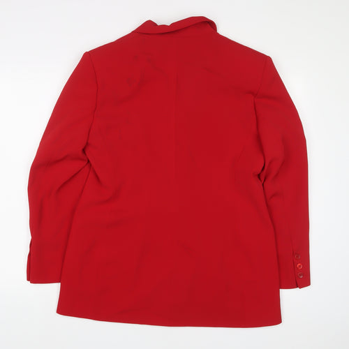 C&A Womens Red Jacket Blazer Size 14 Button