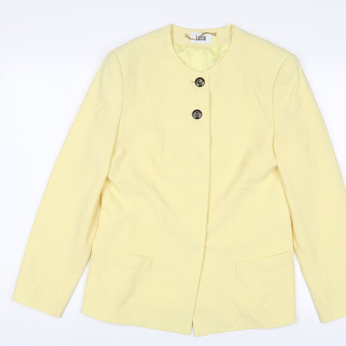 LUCIA Womens Yellow Jacket Blazer Size 10 Button