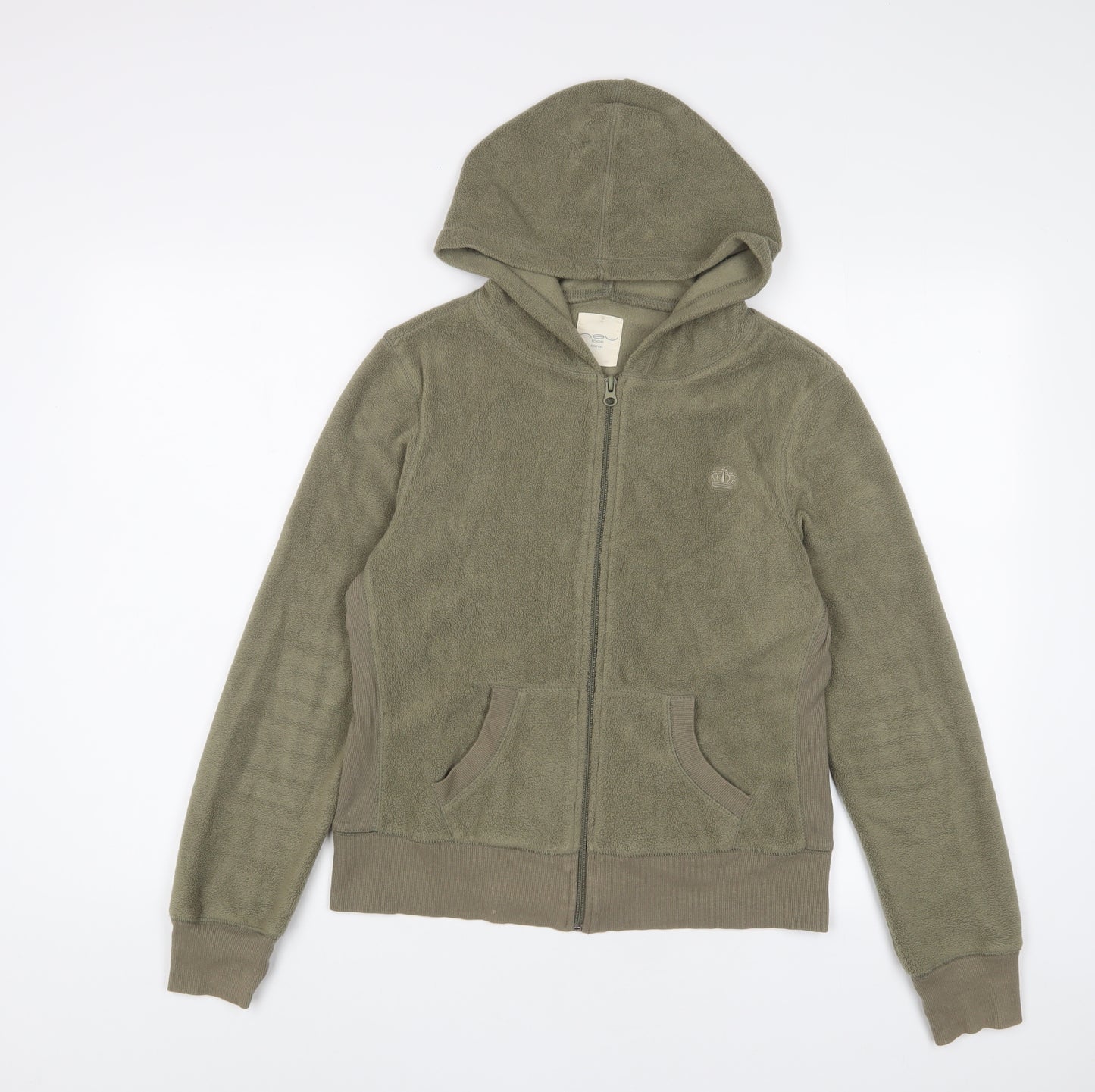 New Look Womens Green Polyester Full Zip Hoodie Size 14 Zip