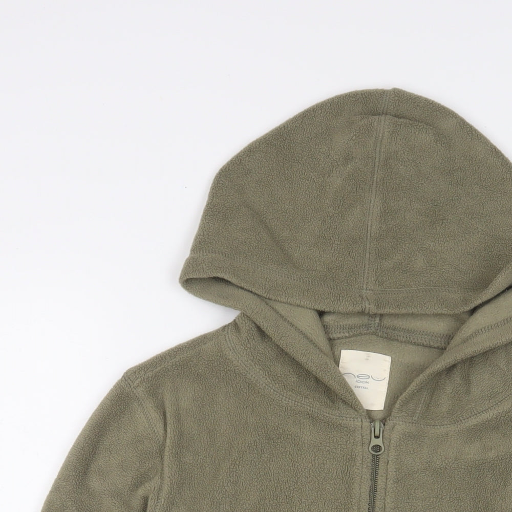 New Look Womens Green Polyester Full Zip Hoodie Size 14 Zip