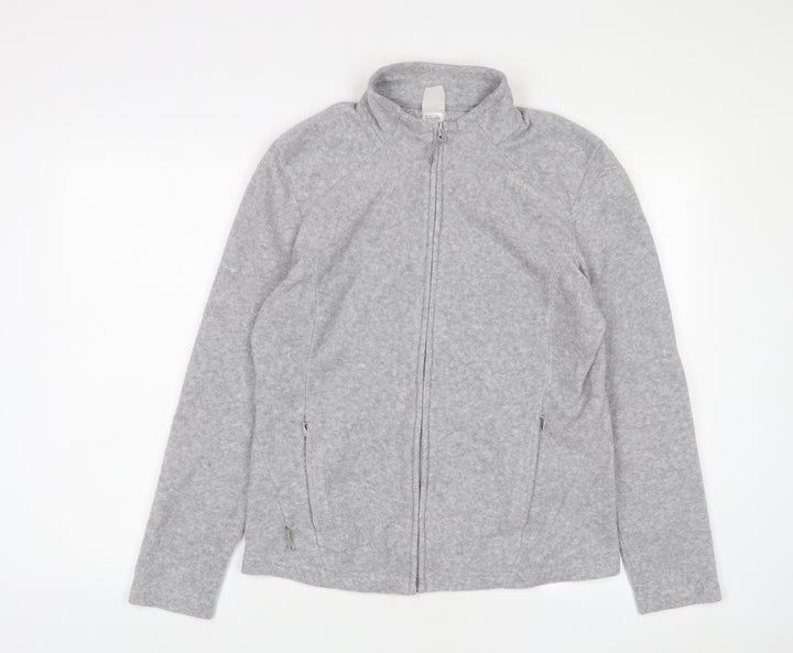 DECATHLON Womens Grey Jacket Size L Zip - Zip Pockets