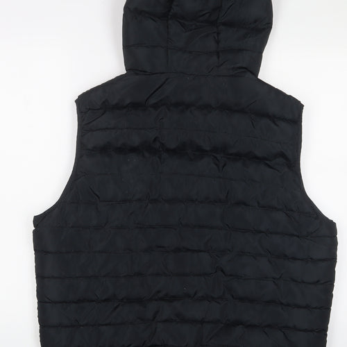 JACK & JONES Mens Black Gilet Jacket Size XL Zip - Zip Pockets